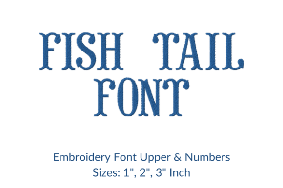 Fish Tail Font: Elegant Embroidery for Personalization