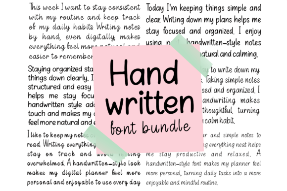Handwritten Font Bundle: Warm Digital Notes