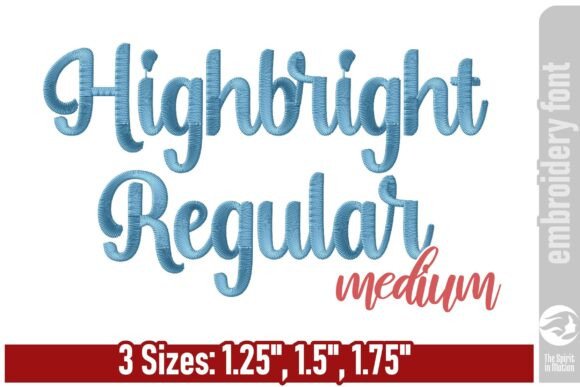 Highbright Script Embroidery Font: Elegant Embroidery Design