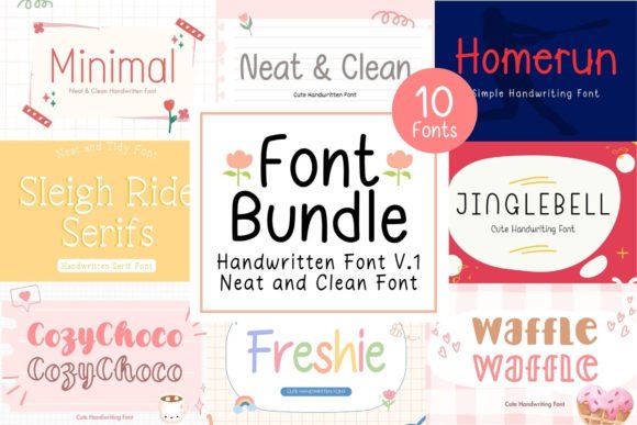 Neat & Clean Handwritten Font Bundle: Charming Design Assets